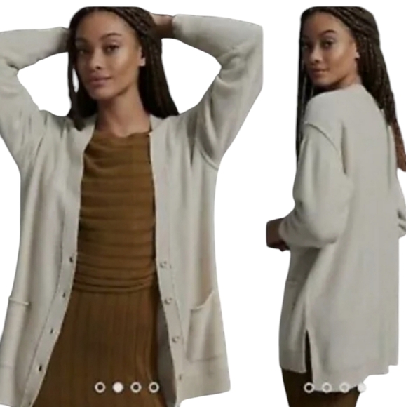 Anthropologie Pilcro Kelly Boyfriend 100% Cashmere Slouchy Cardigan Size S - Picture 3 of 15